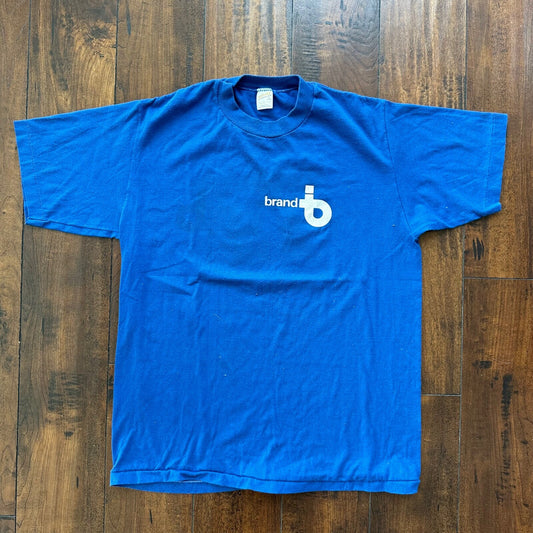Brandi Sportswear 77 Vintage T Shirt 70s 80s Blue Basic Cool Numbers Rap Music