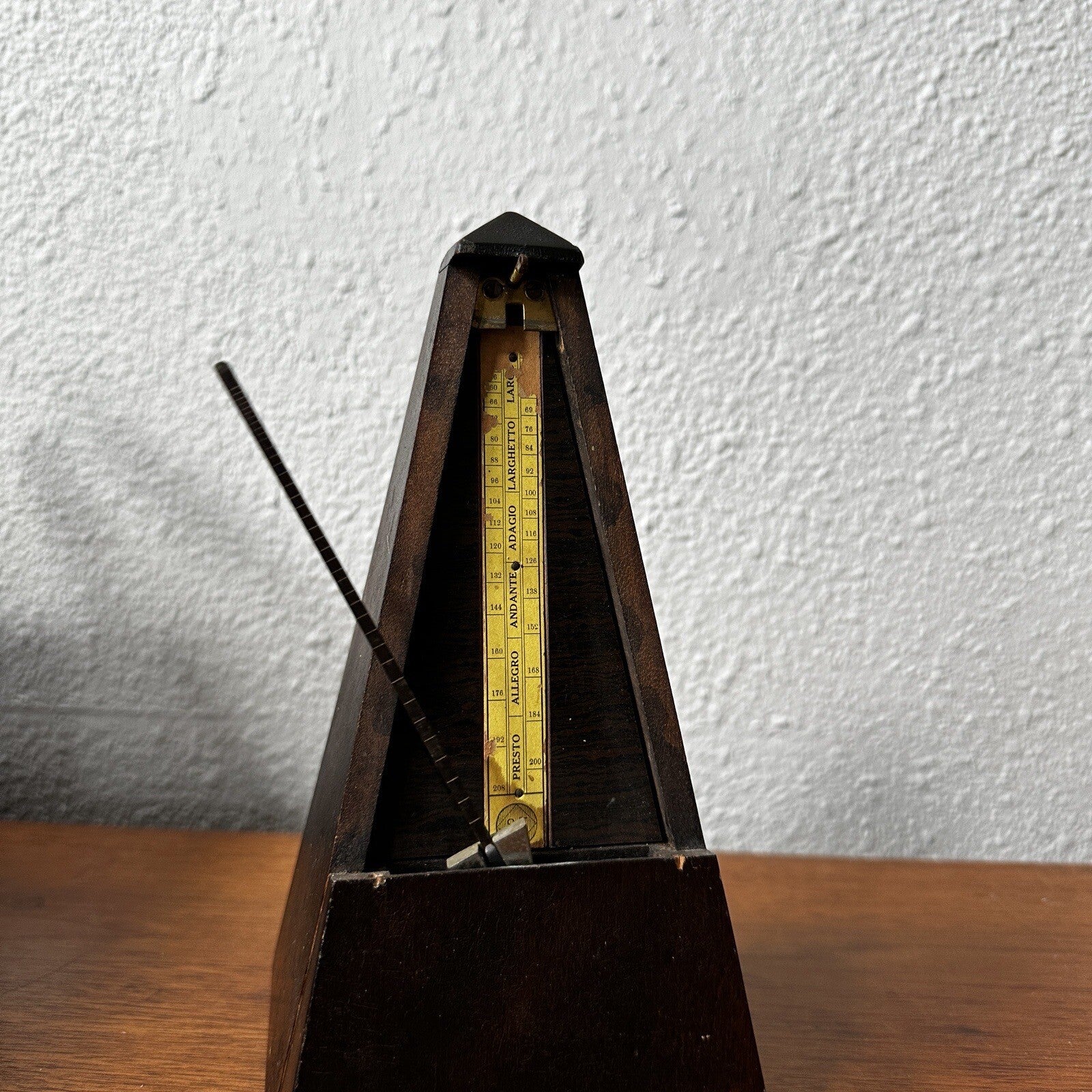 Hollande Angleterre Improved Maelzel Metronome Windup Wood Vtg Antique Paris
