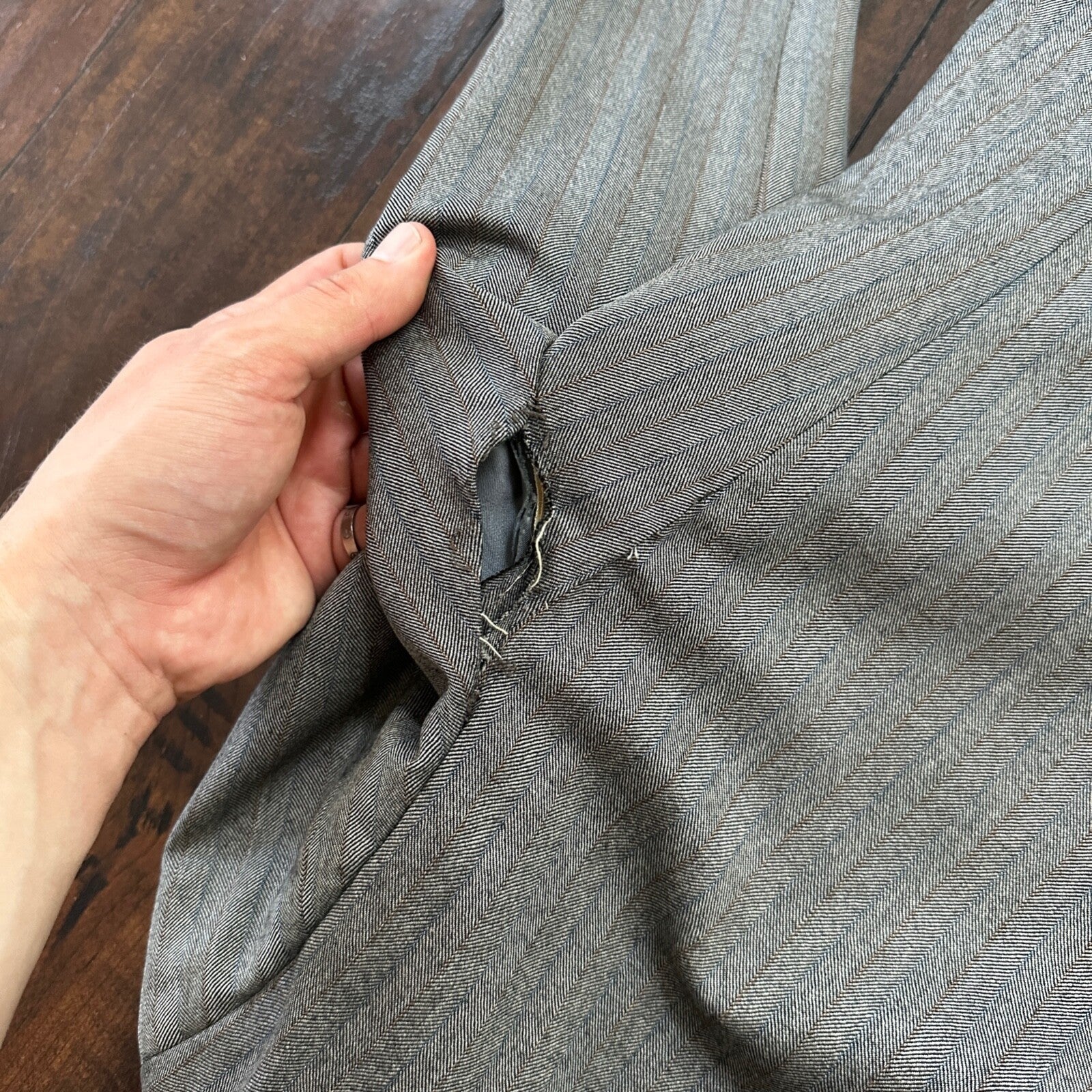 1960s 1970s Brown Striped Sport Jacket VTG Mens Suit 41 33x27 Rockabilly Wool