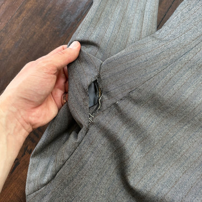 1960s 1970s Brown Striped Sport Jacket VTG Mens Suit 41 33x27 Rockabilly Wool