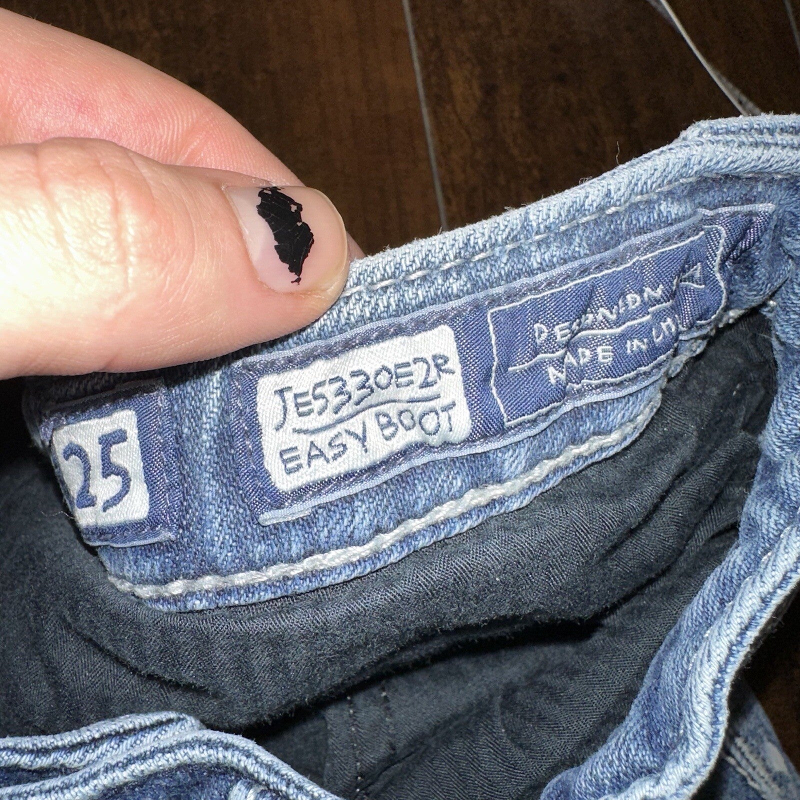 MISS ME RHINESTONE POCKET JE533OE2R EASY BOOT WOMEN'S JEANS 25 VTG PAINT Y2K