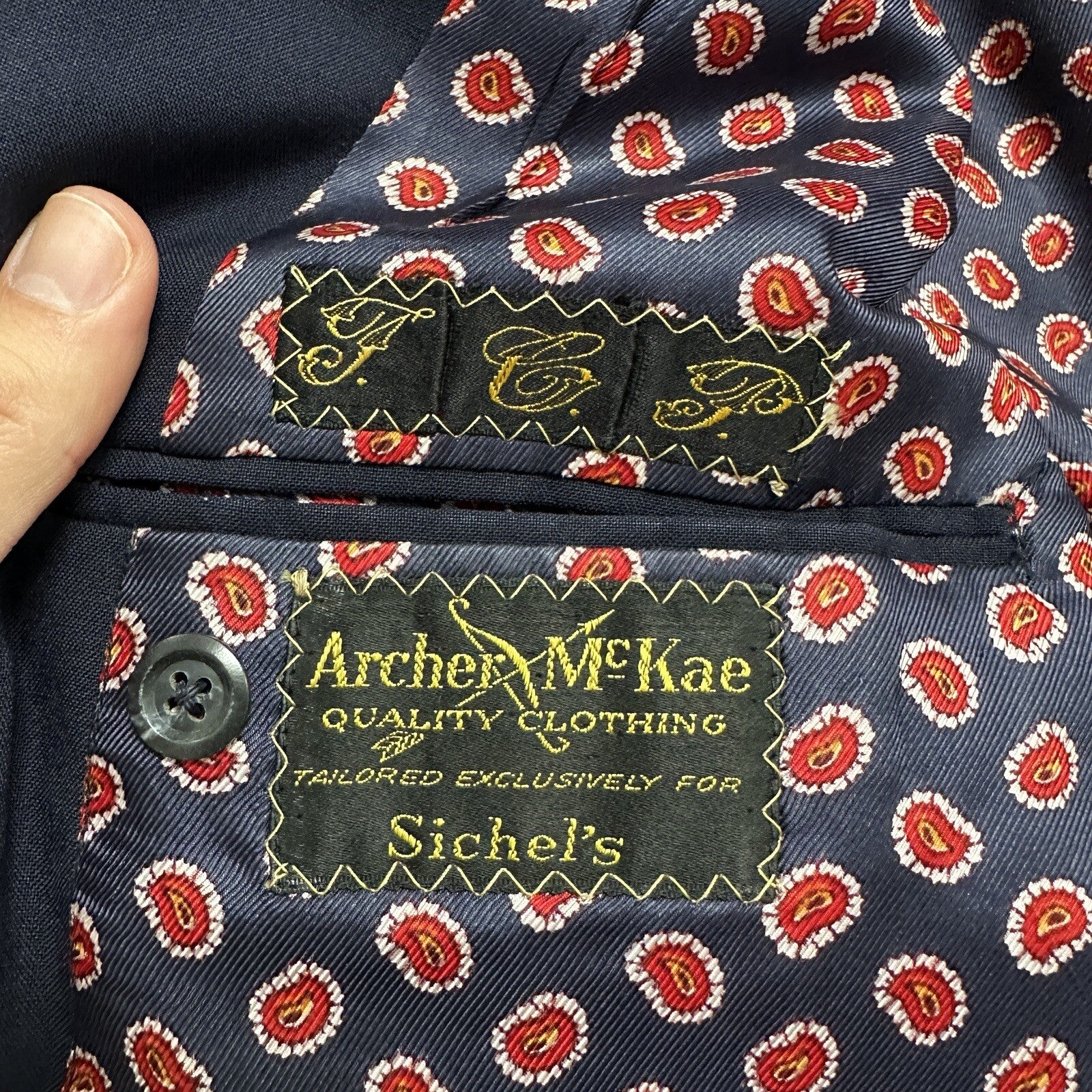 1960s 1970s Navy Oregon Sport Jacket VTG Mens Suit 42 33x33 Rockabilly Classy