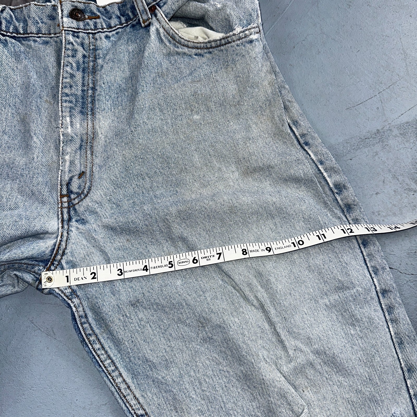 Levis 550 Vintage 90s USA Orange Tab Relaxed Blue Ligh Wash Jeans 36x32 Ac 33x30