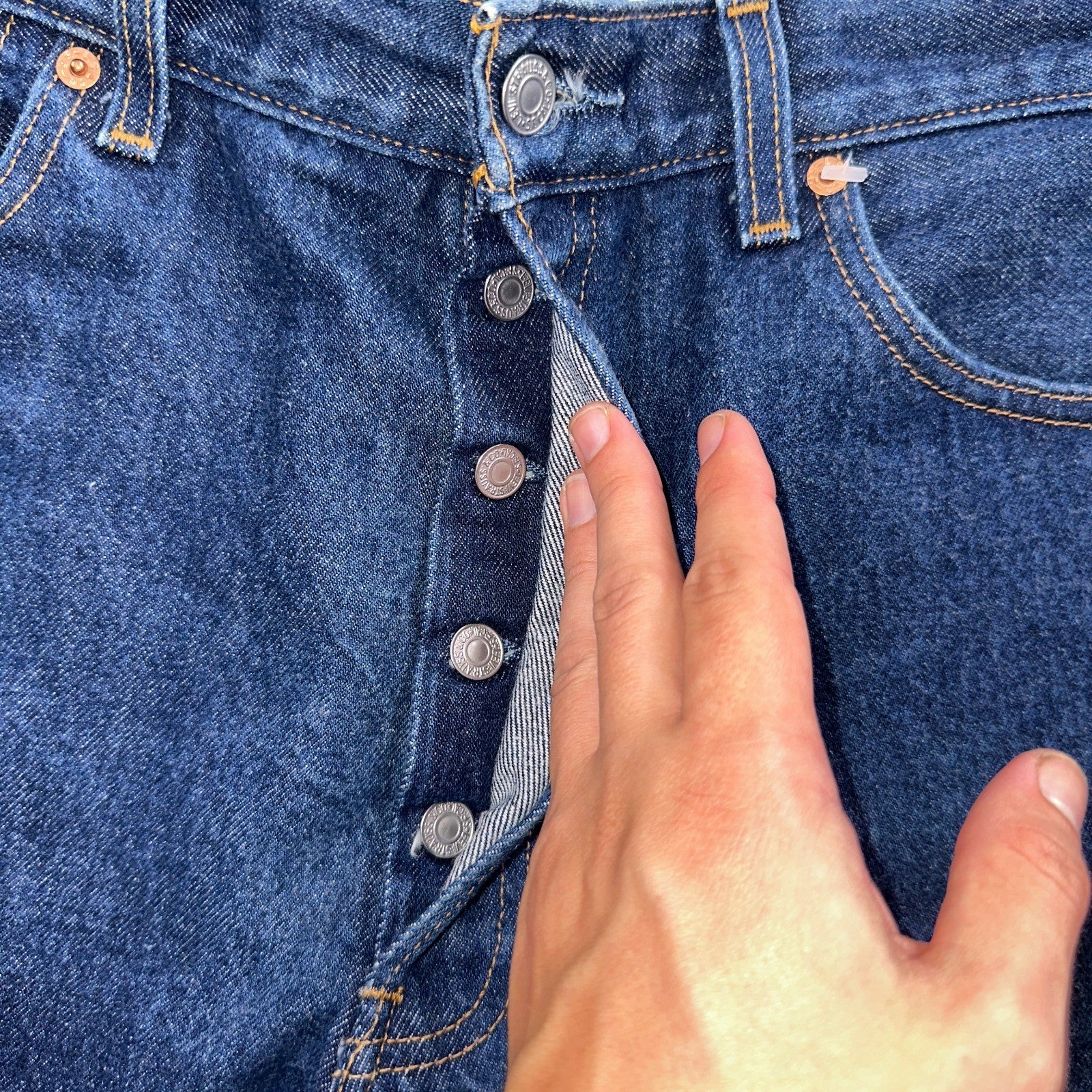 Levis 501 Vintage Y2K 90s XX Straight Leg Jeans Blue Dark Wash 35x30 Act 33x26