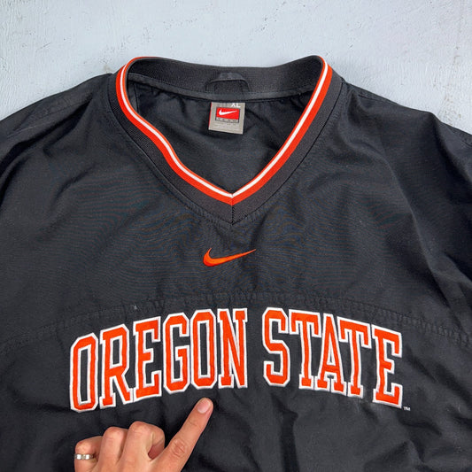 Vintage Nike Oregon State Pullover Men's Black Size XL Track Jacket Football OSU
