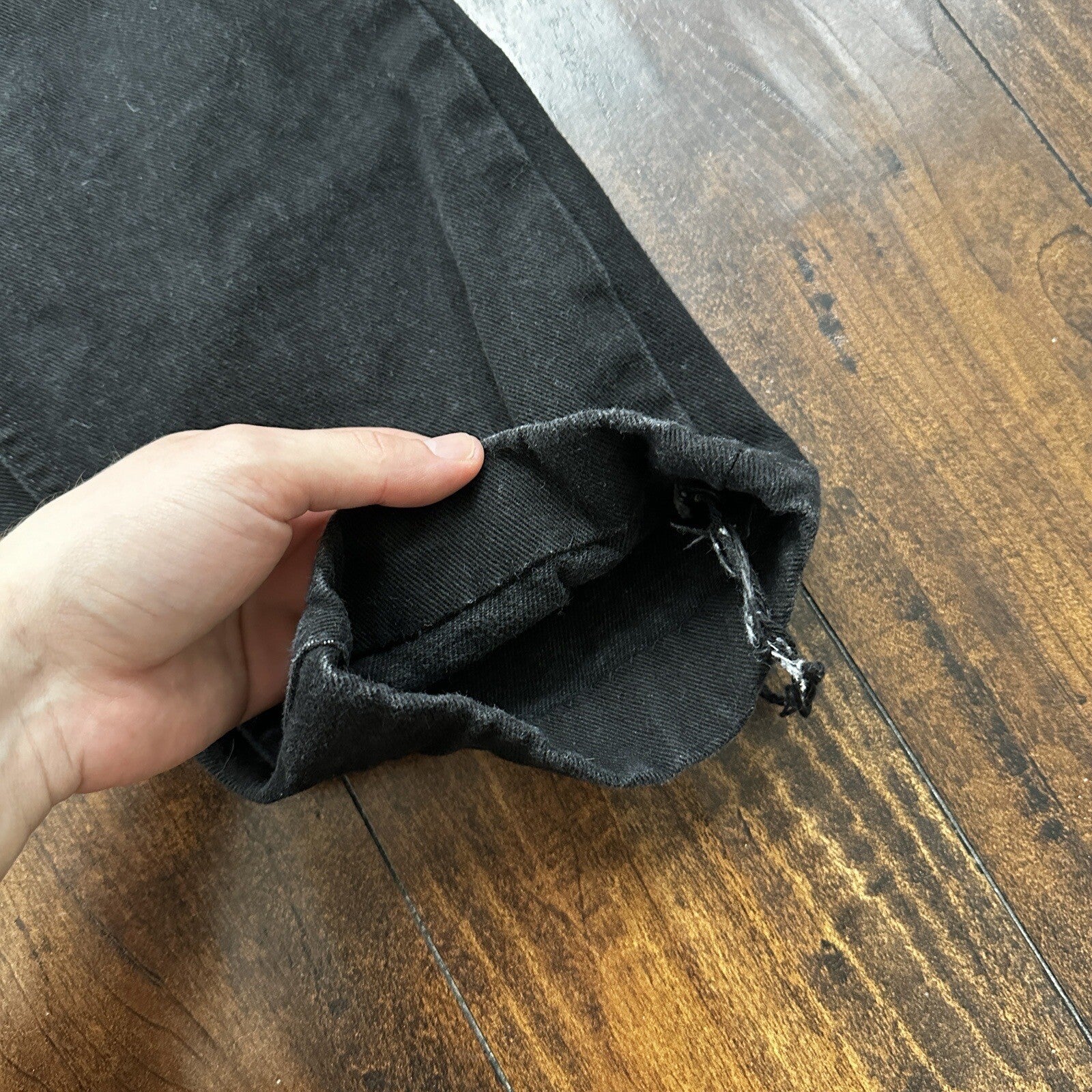 Vintage Lee Original Jeans Women's Long Black High Rise Tapered Capri 26x25 90s