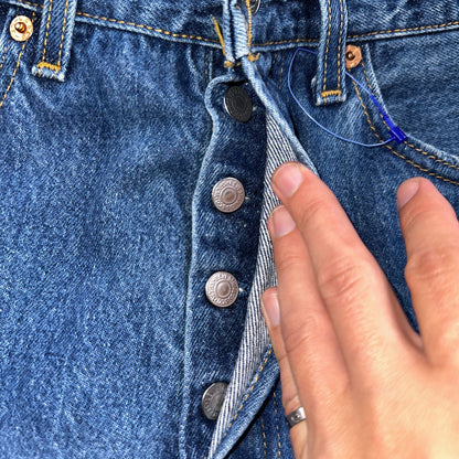 Levis 501 Vintage 90s USA XX Straight Leg Jeans Blue Med Wash 32x33 Act 29x29