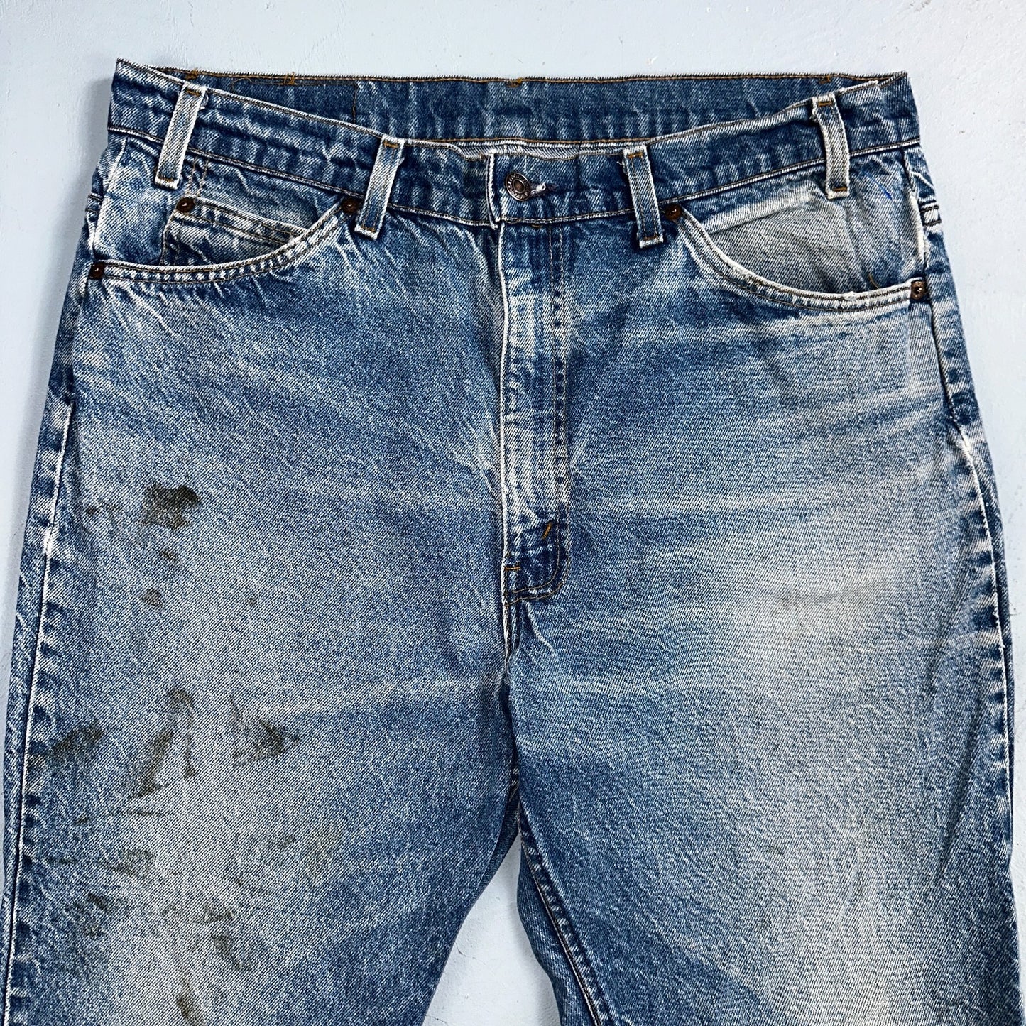 Levis 517 Vintage 80s USA Orange Tab Bootcut Flare Blue Jeans Talon Act 34x28