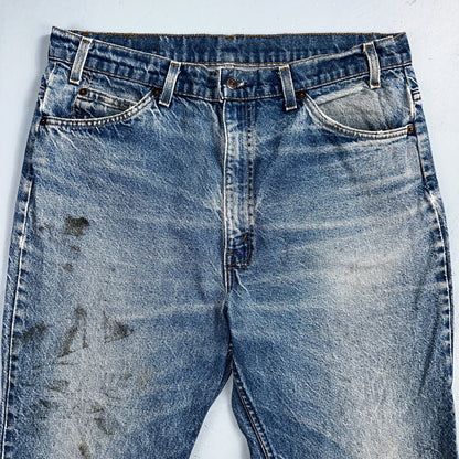 Levis 517 Vintage 80s USA Orange Tab Bootcut Flare Blue Jeans Talon Act 34x28