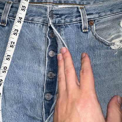 Levis 501 Vintage 90s XX Straight Leg Mexico Jeans 36x29 Light Wash Act 35x28