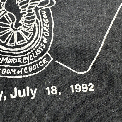 Hanes 1982 Poker Run VTG T Shirt Aces Cool Black 80s AMO Central Oregon July 18