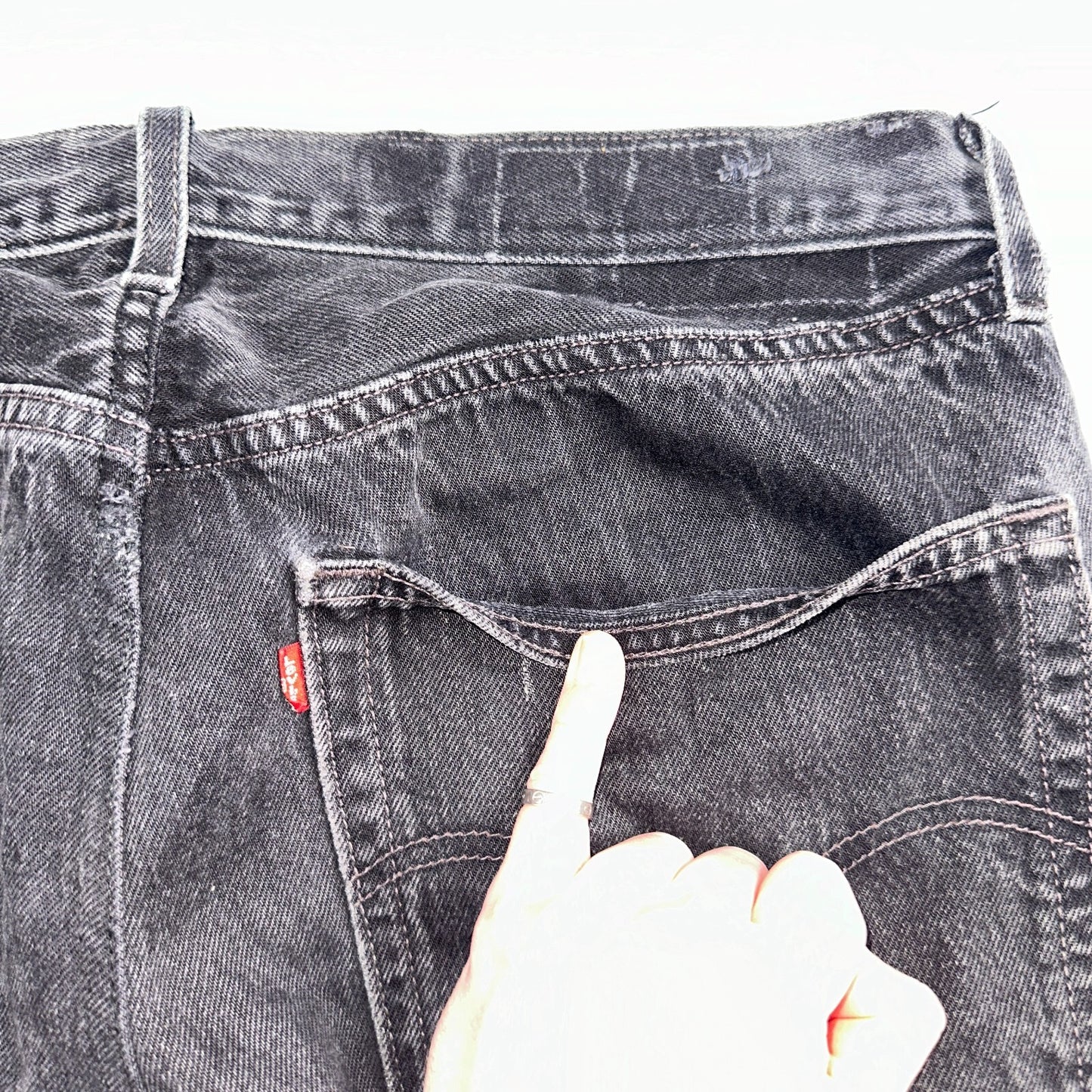 Levis 501 Vintage Y2K Mexico XX Straight Leg Jeans Black Wash 34x31