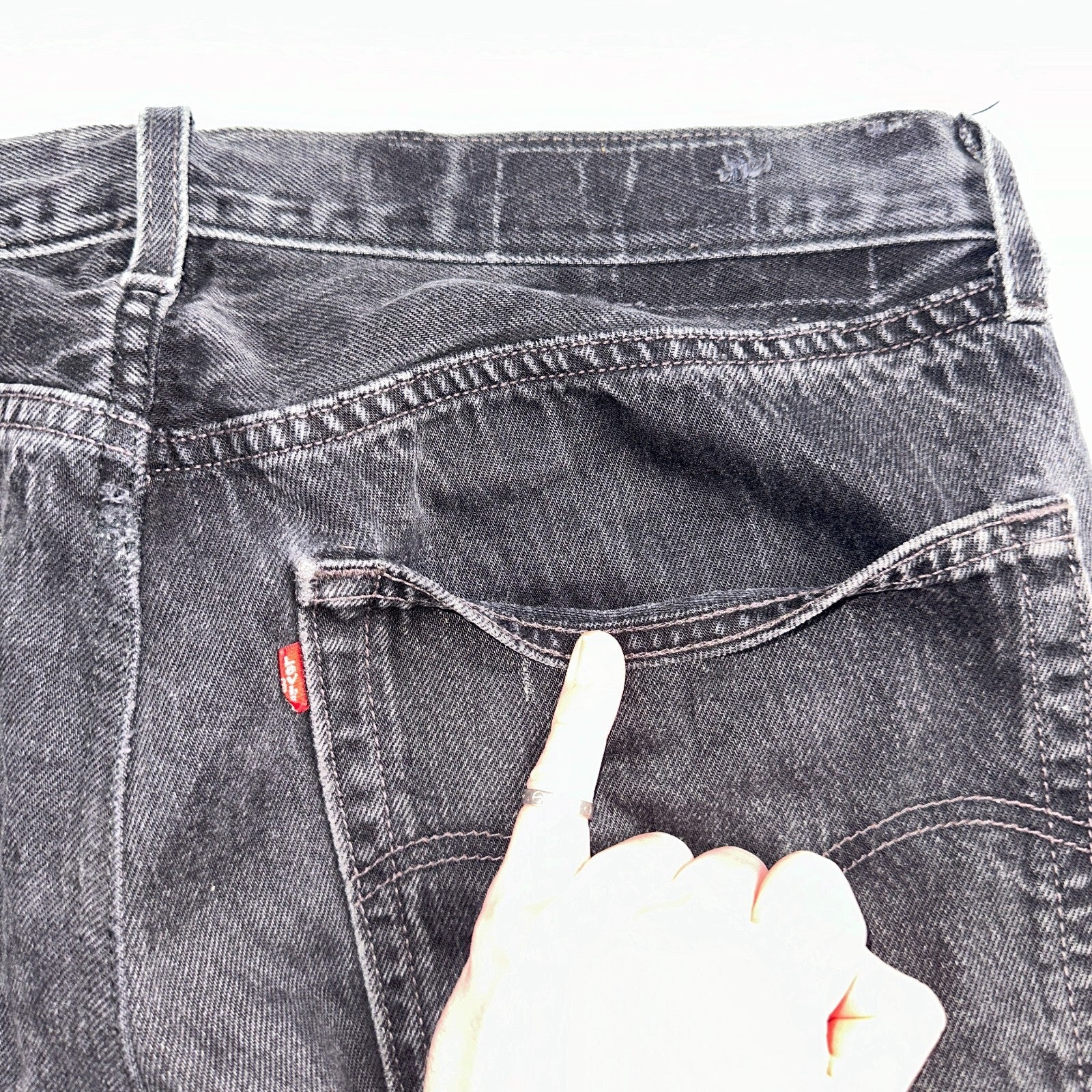 Levis 501 Vintage Y2K Mexico XX Straight Leg Jeans Black Wash 34x31