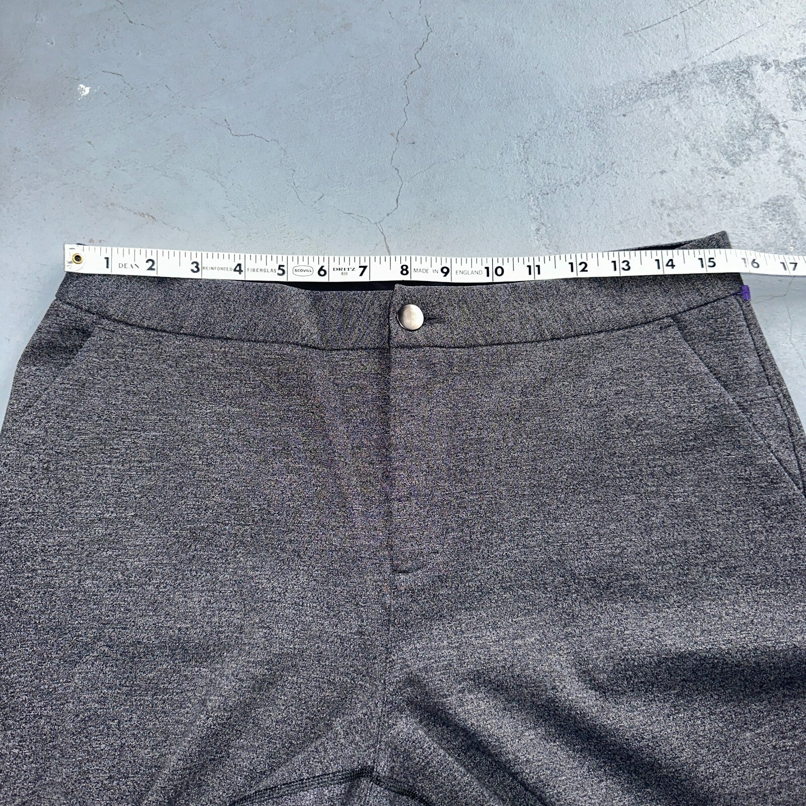 Lululemon Size 10 Grey Marle Ponte High Waist Fly Slim Fit Dress Pants Casual