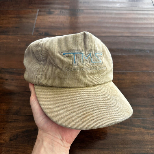 Vintage Hat Cap Snapback Technical Marine Service TMS Corduroy Tan Cool Oregon