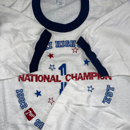 Champion McNary High School Oregon VTG T Shirt 7UP Soda Screen Stars Ringer 80s