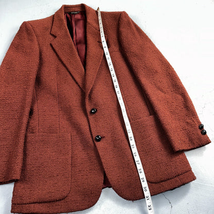 VTG Mens Suit 38 Jacket Sport Coat Rockabilly 80s 90s Red Orange Pierre Cardin