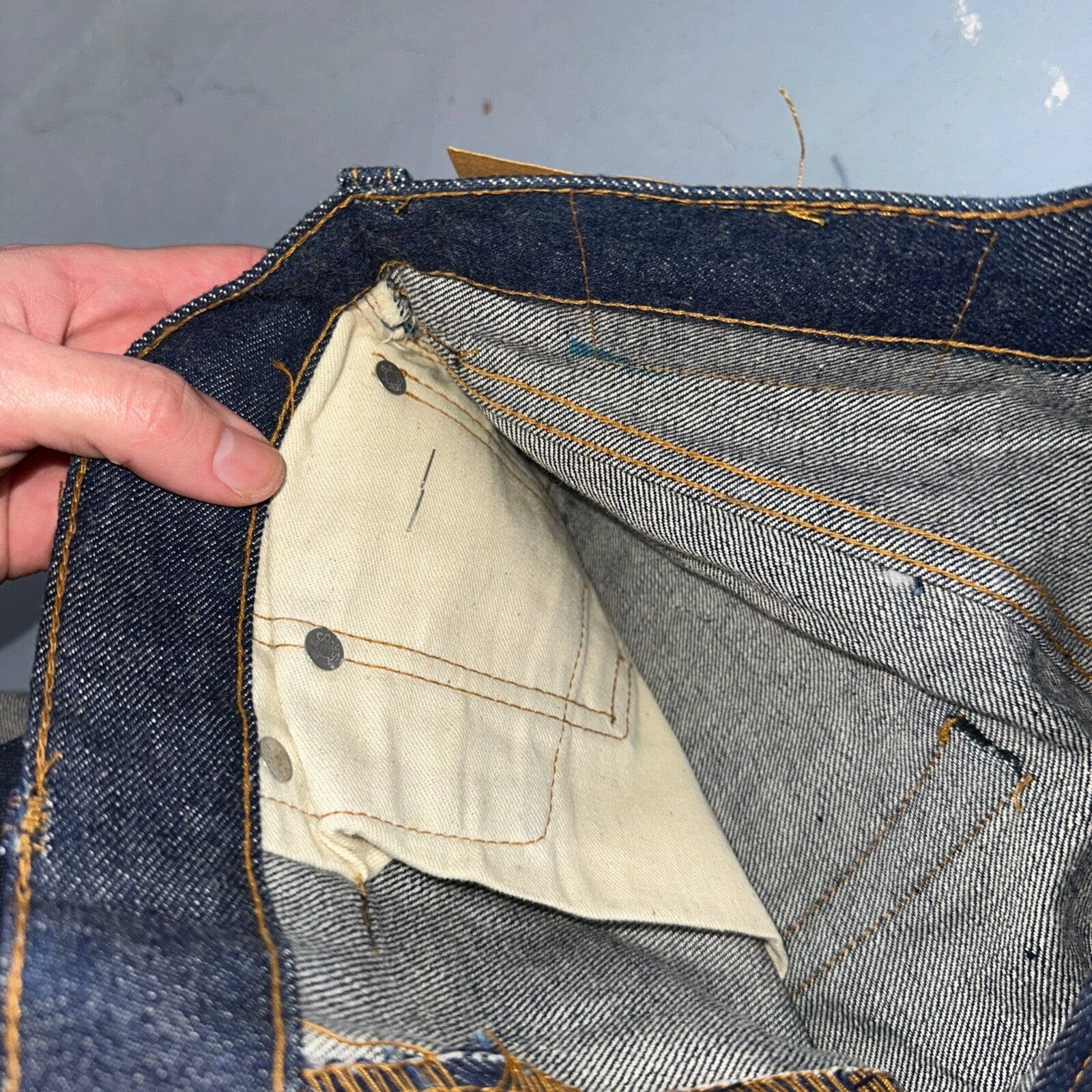 Levis 501 VTG 70s SS Deadstock Redline Selvedge Jeans XX 1966 29x36 Rare Dark DS