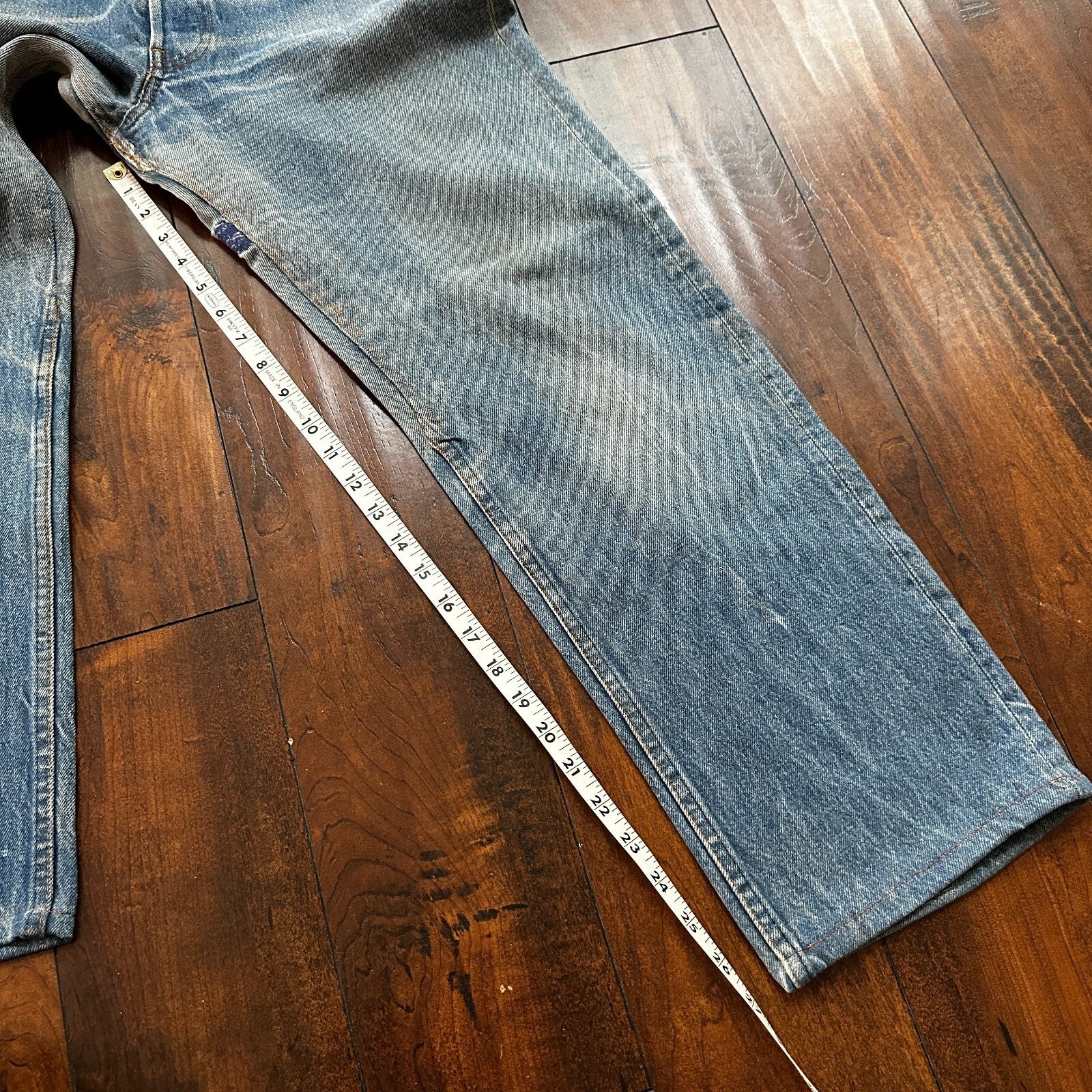 VTG USA Levis 501 Button Fly 80s Tag Jeans 32x27 Straight Leg Thrashed Ripped