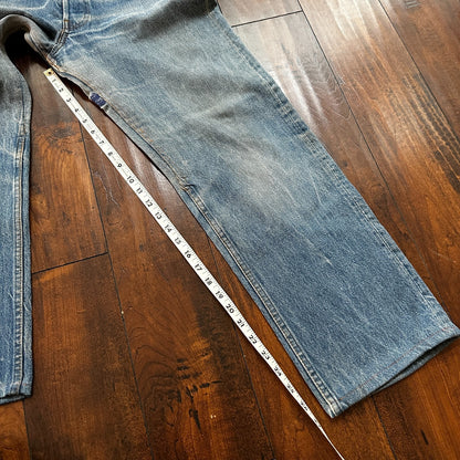 VTG USA Levis 501 Button Fly 80s Tag Jeans 32x27 Straight Leg Thrashed Ripped