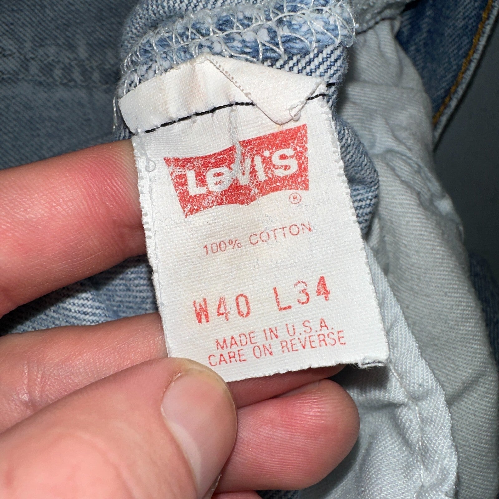 Levis 501 Vintage 90s USA XX Straight Leg Jeans Blue Light Wash 40x32 Act 35x29
