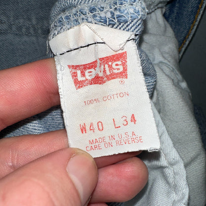Levis 501 Vintage 90s USA XX Straight Leg Jeans Blue Light Wash 40x32 Act 35x29