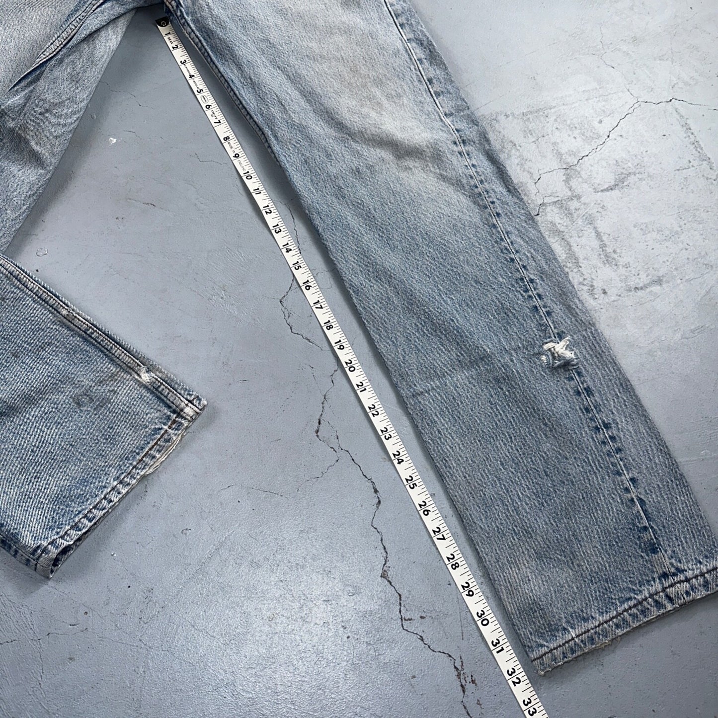 Levis 501 Vintage 90s USA XX Straight Leg Jeans Blue Light Wash 34x36 Act 31x32