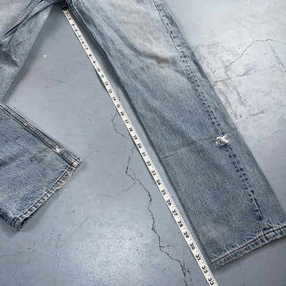Levis 501 Vintage 90s USA XX Straight Leg Jeans Blue Light Wash 34x36 Act 31x32