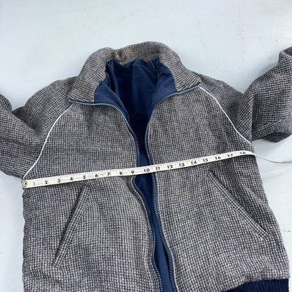 PENDLETON VTG USA Men’s Medium Blue Insulated Wool Bomber Jacket Broken Zipper