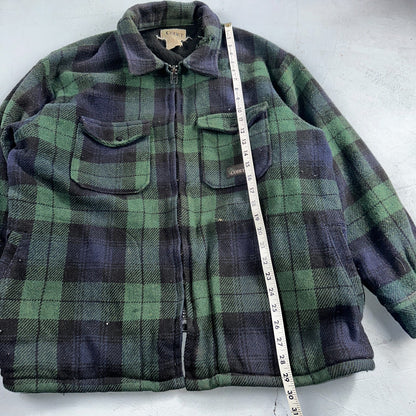Vintage Codet Mens Shirt Jacket Plaid Blue Green Mackinaw Wool Shacket Size L