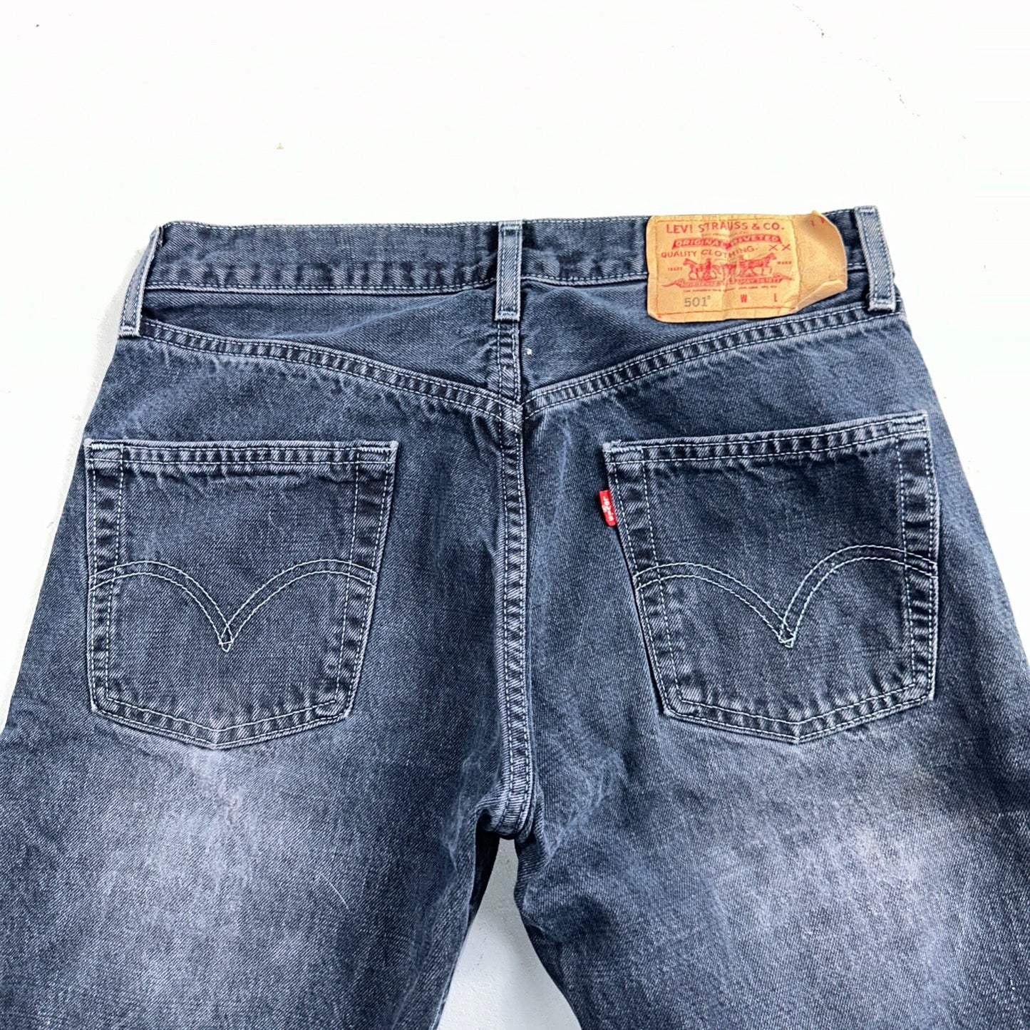 Levis 501 Vintage 90s Mexico Straight Leg Jeans 30x32 Y2K Dark Wash Act 29x31