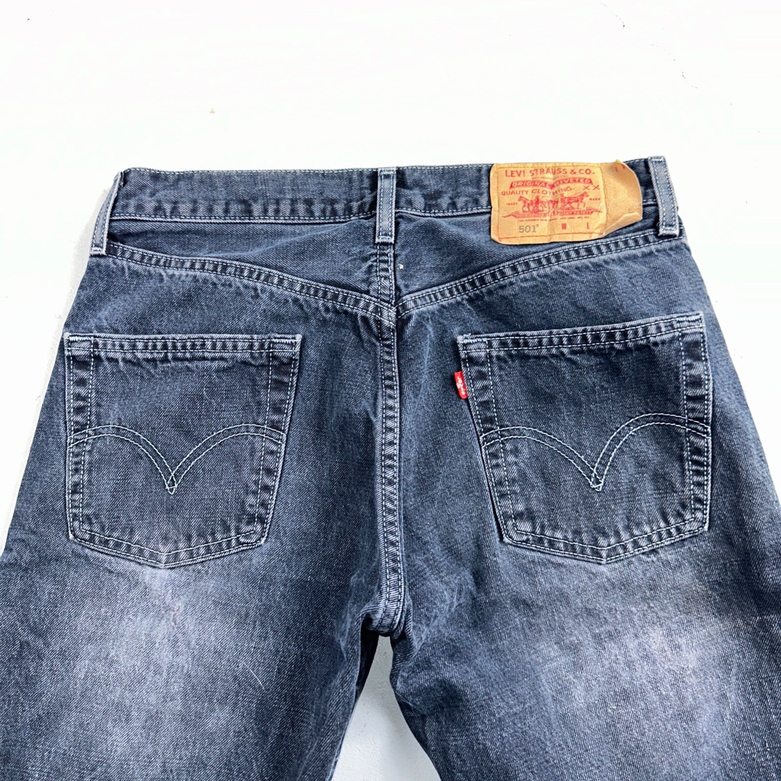 Levis 501 Vintage 90s Mexico Straight Leg Jeans 30x32 Y2K Dark Wash Act 29x31