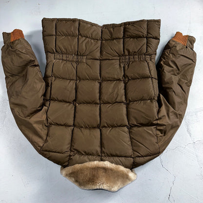 Vintage Tempco Goose Down Insulated Puffer Jacket Brown Size 14 USA 1970s 70s
