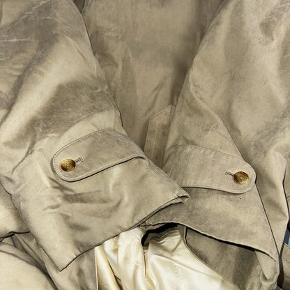 AQUASCUTUM Men's Long Button Up Beige Trench Coat UK 42 Pre-Loved Classic Belted