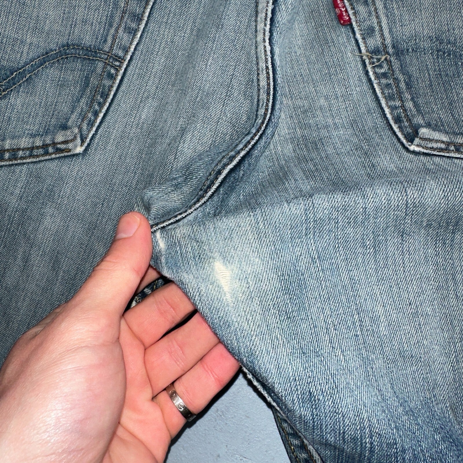 Levis 501 Vintage Y2K XX Straight Leg Jeans Blue Crazy Wash 36x34 Act 34x31