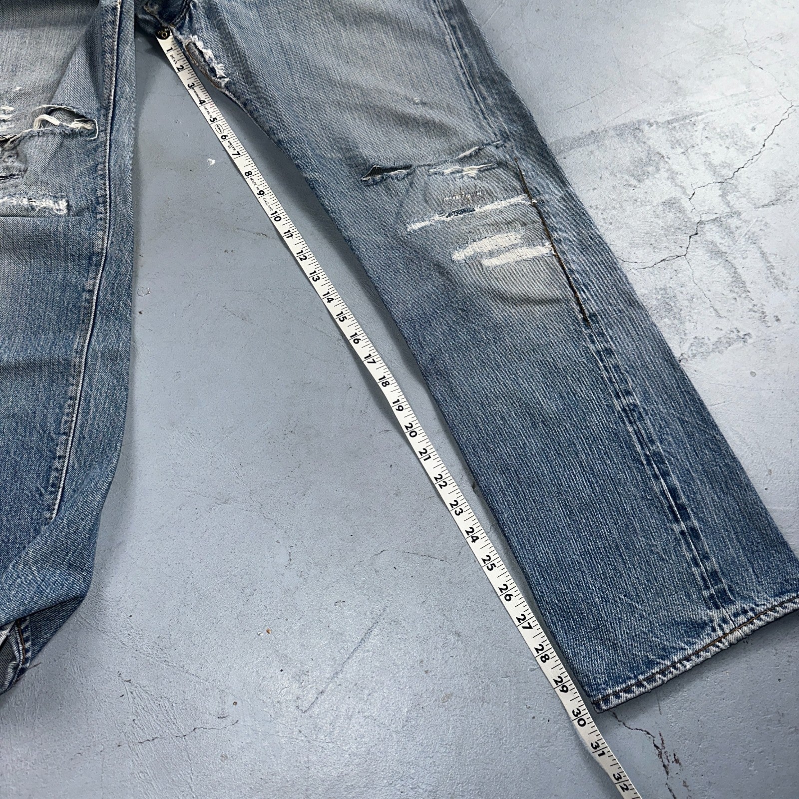 Levis 501 Vintage 80s Redline Selvedge USA XX Jeans Light Wash 36x36 Act 34x30