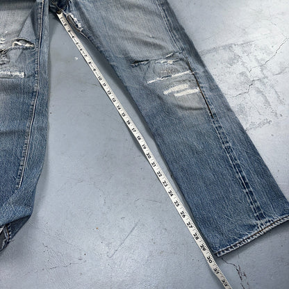 Levis 501 Vintage 80s Redline Selvedge USA XX Jeans Light Wash 36x36 Act 34x30