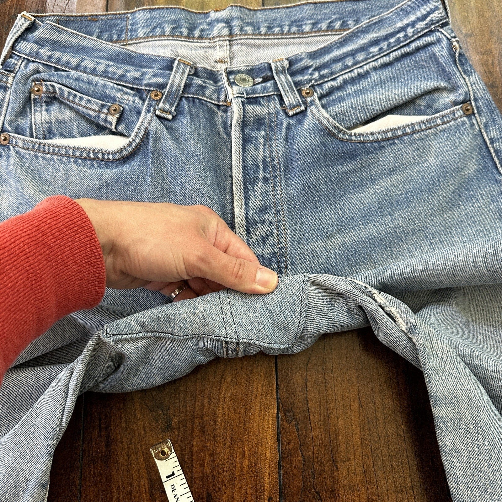 Levis Vintage 80s Redline Selvedge USA 501 XX Jeans 66 70s Light 32x36 Act 29x30