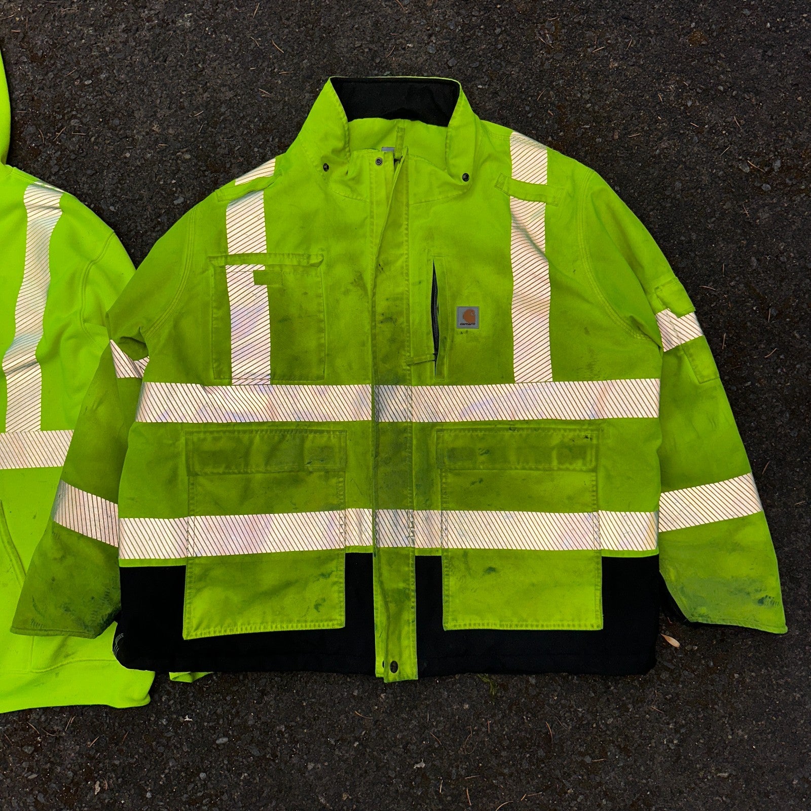 Carhartt Jacket Mens 2XL 100787 High-Visibility Waterproof Highlighter Hoodie