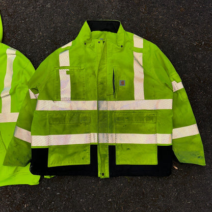 Carhartt Jacket Mens 2XL 100787 High-Visibility Waterproof Highlighter Hoodie
