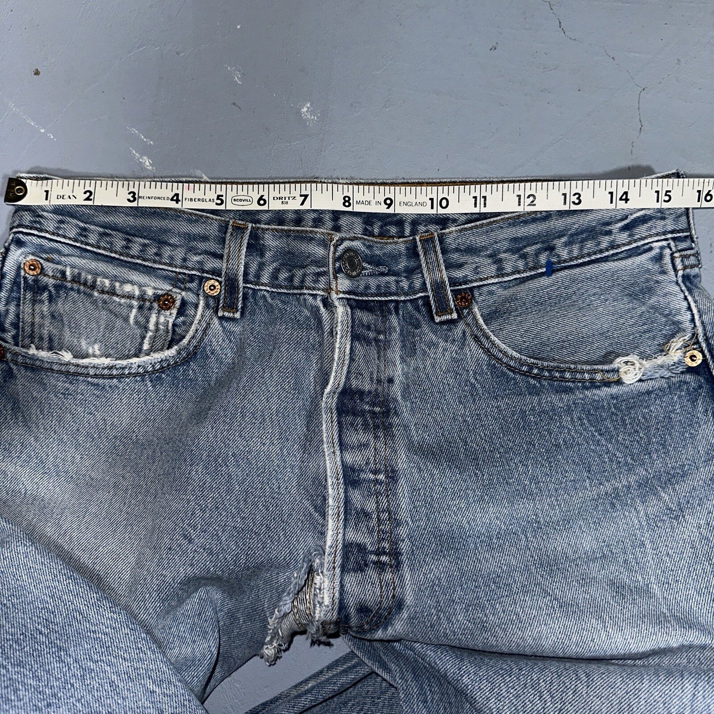 Levis 501 Vintage 90s Mexico Straight Leg Jeans 34x36 Y2K Light Wash Act 31x31