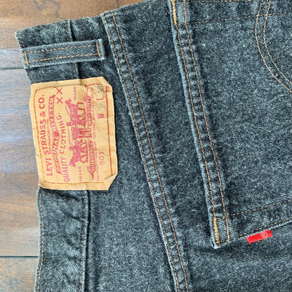 Levis 501 Vintage 90s Straight Leg XX USA Jeans 36x30 Black Wash Act 32x26