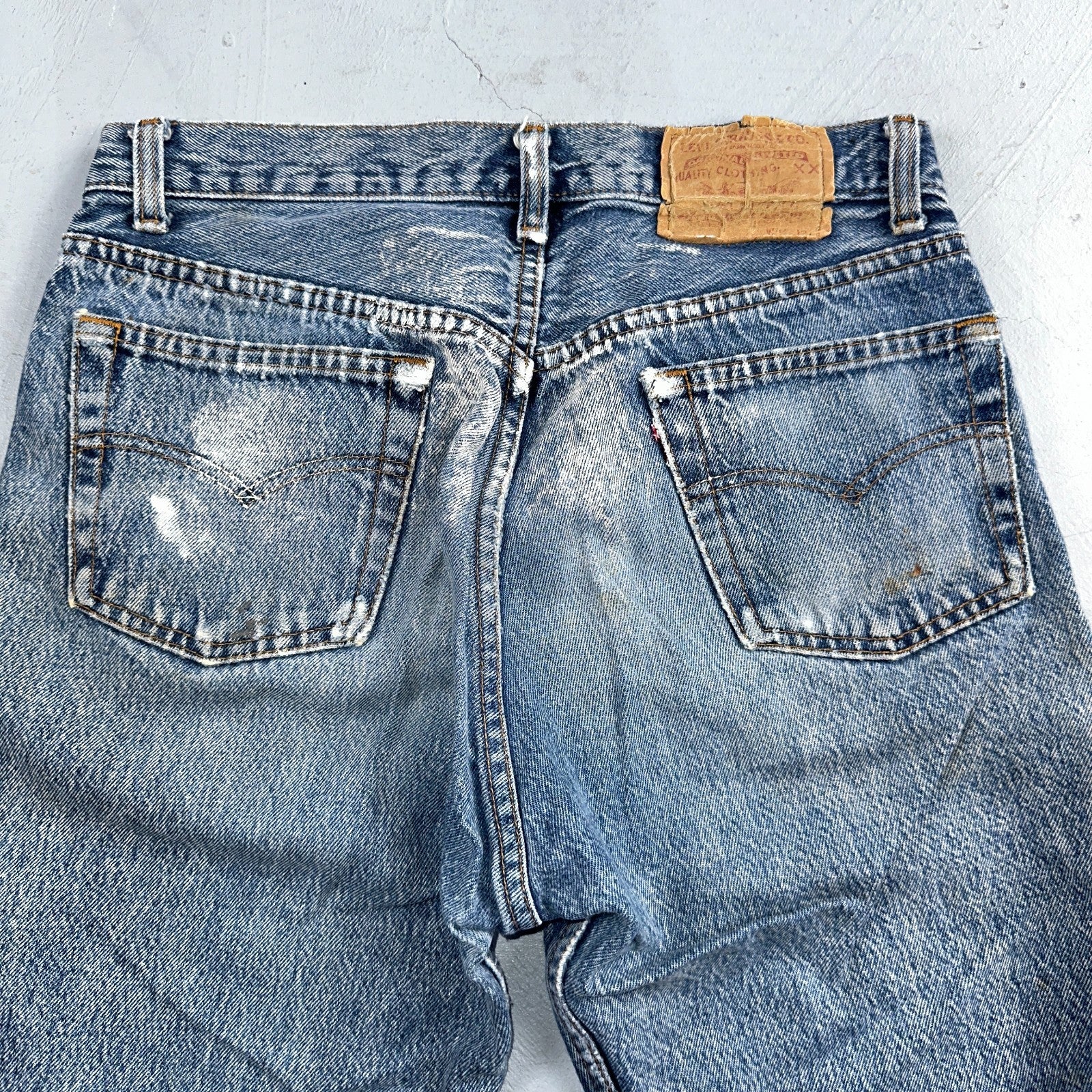 Levis 501 Vintage 80s USA XX Straight Leg Jeans Blue Light Wash 31x34 Act 30x32