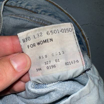 Levis 501 Vintage 90s USA XX Straight Leg Jeans Blue Light Wash 30x32 Act 28x30