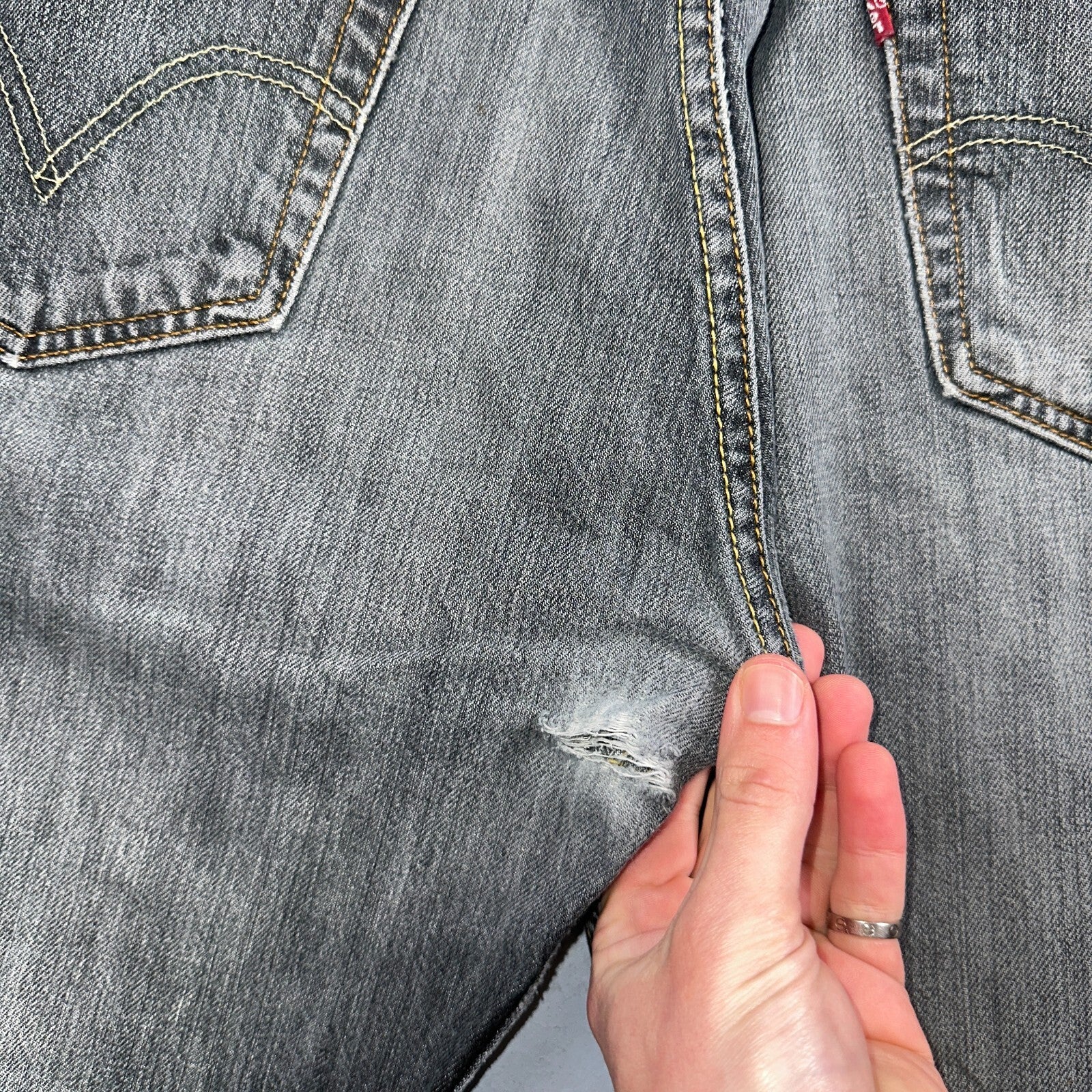 Levis 501 Vintage Y2K XX Straight Leg Jeans Black Light Wash 34x34 Act 33x33