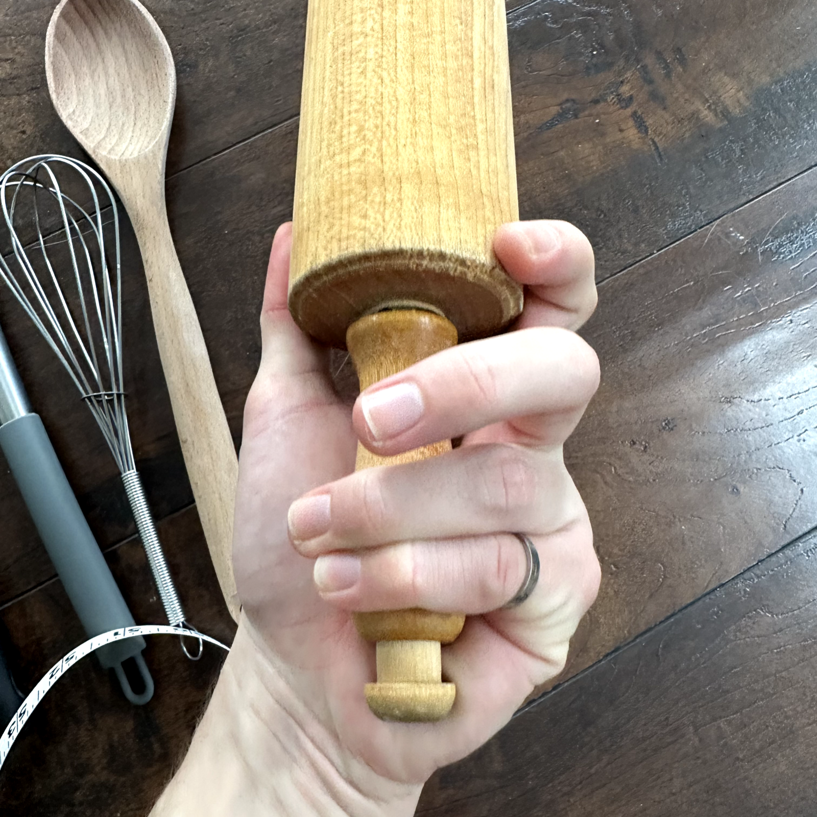 Kitchen Utensils Spatula Rolling Pin Wooden Spoon Mixing Spreading Glaze Lot Set