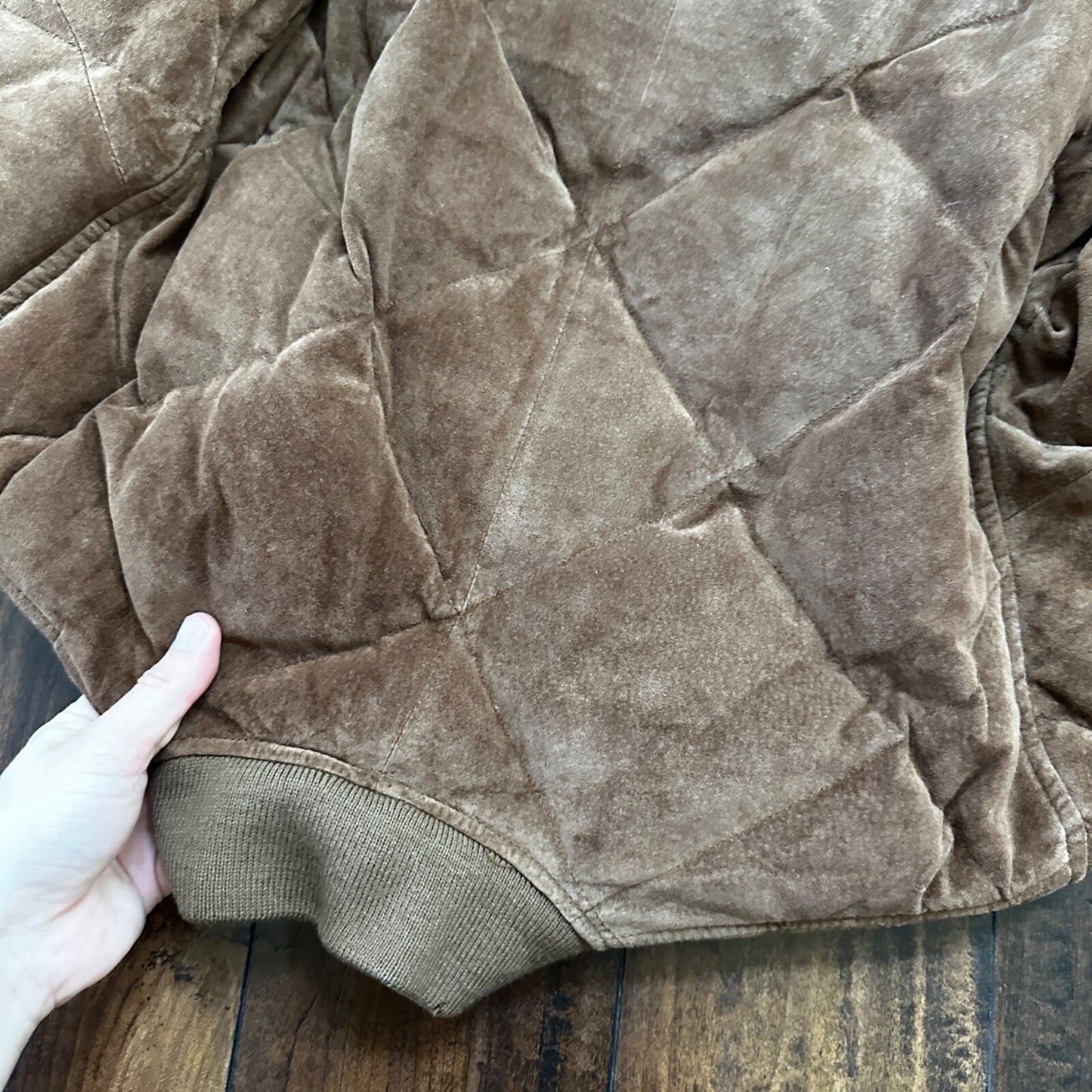 VTG 90s Eddie Bauer Jacket Brown Genuine Suede Leather Goose Down Bomber RARE