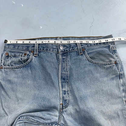 Levis 501 Vintage 90s USA XX Straight Leg Jeans Blue Light Wash 36x34 Act 34x33