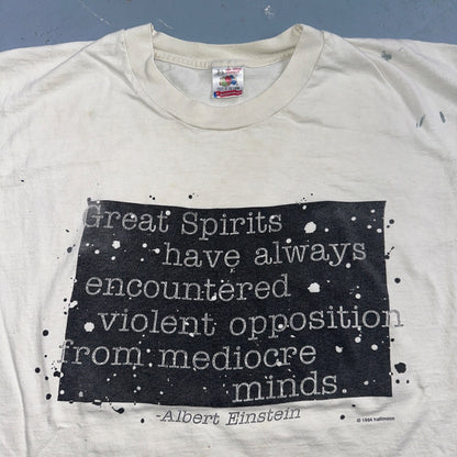 Albert Einstein 90s VTG T Shirt Great Spirits Quote Genius FOTL 1994 RARE Earth