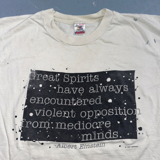 Albert Einstein 90s VTG T Shirt Great Spirits Quote Genius FOTL 1994 RARE Earth